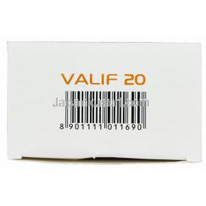 バリフ 20, レビトラジェネリック,バルデナフィル 20mg 箱 上面